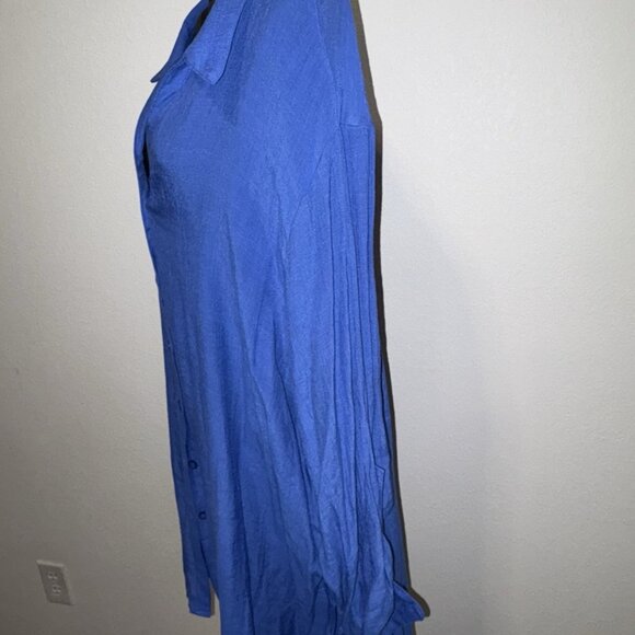 Time & Tru Women 2XL 16/18!Blouse Top  Button Down Roll Tab - Picture 7 of 9